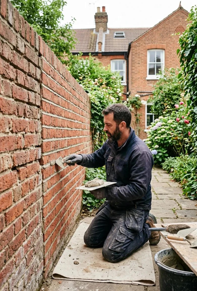 Garden and Boundary Walls Pointing North London