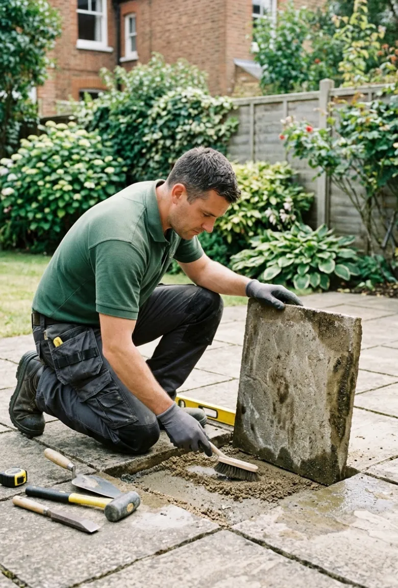 Loose and Sunken Patio Slab Repairs in North London
