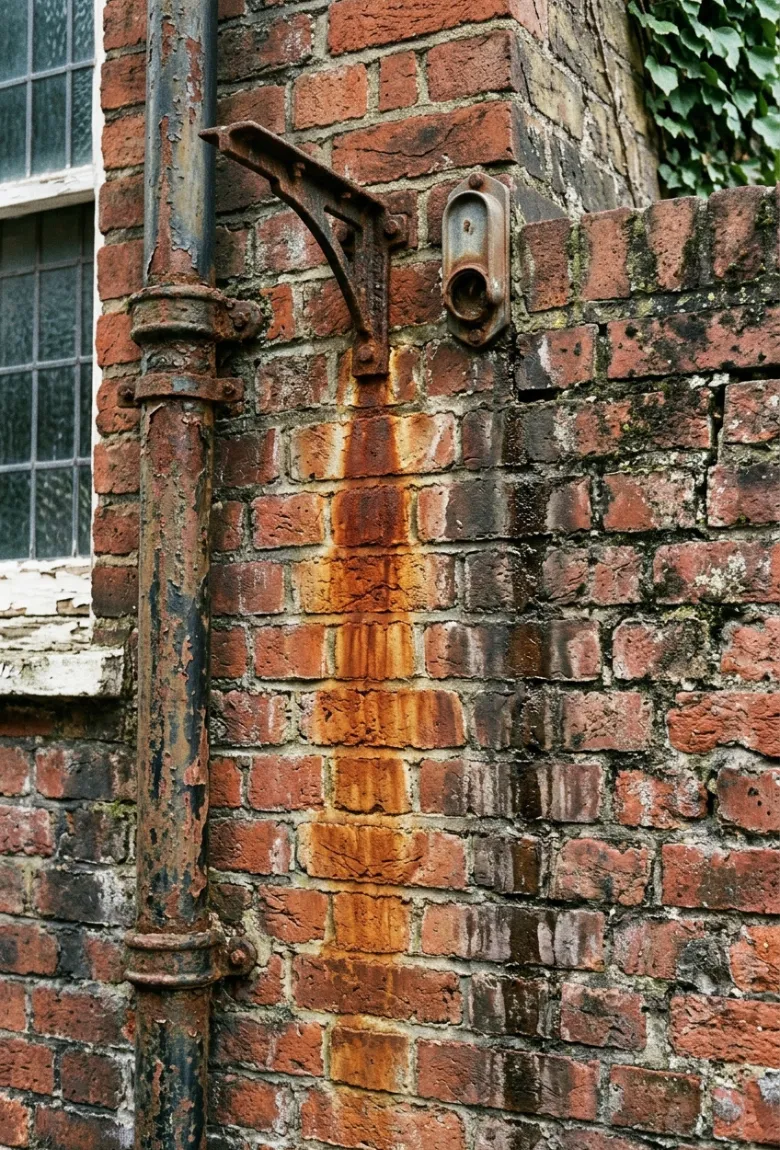 North London Red Brick Property Showing Rust and Water Staining
