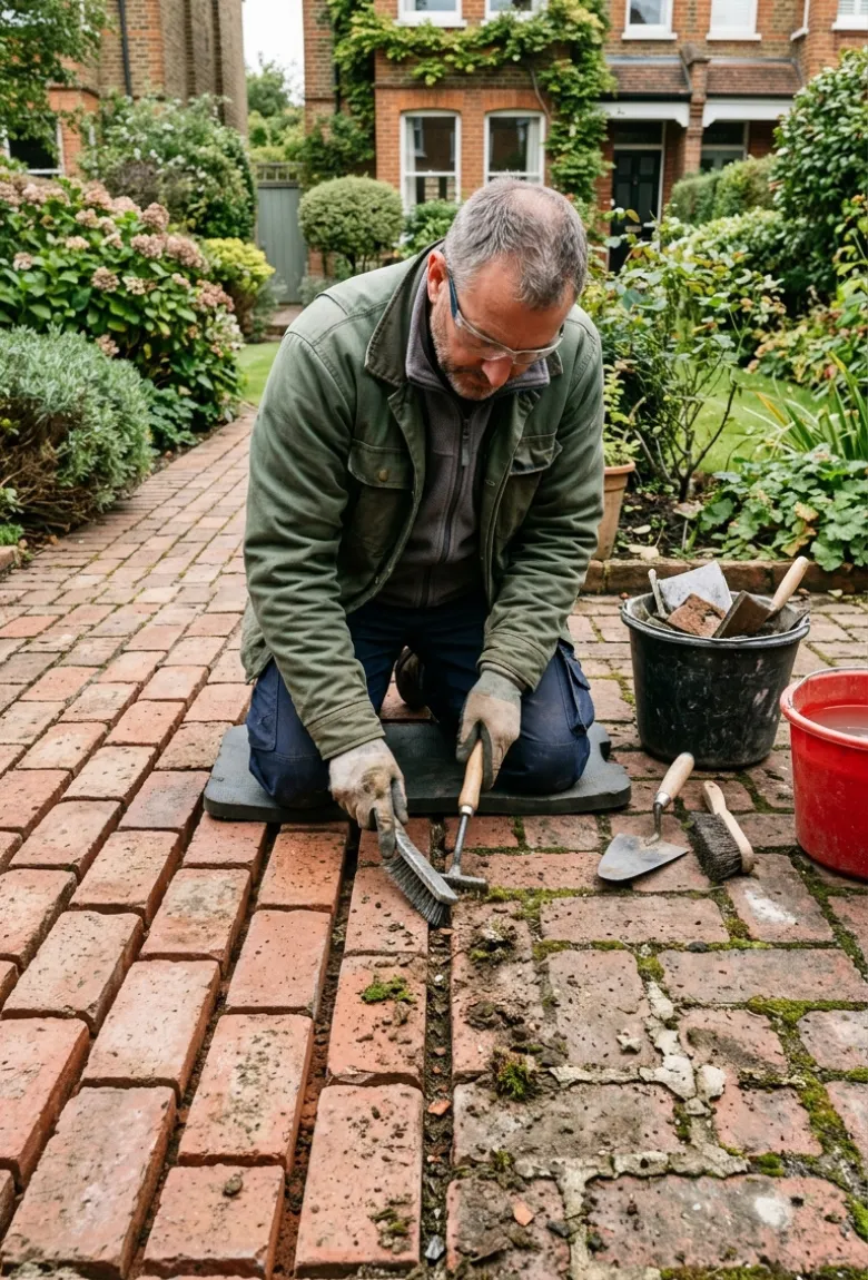 Patio Cleaning Before Repointing