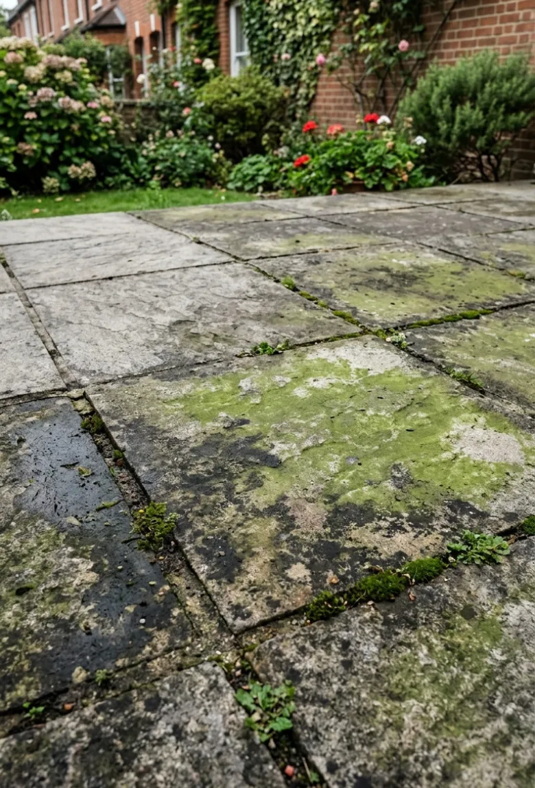 Stained or Green Patio Slabs Problem in North London